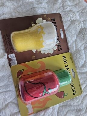 NEW Living Royal Beer Socks & Hot Sauce Novelty Socks One Size